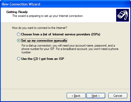 Make New Connection Window - Properties